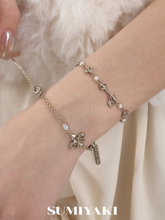 SUMIYAKI Love Lock Collection Pearl Bracelet – Adjustable Slider Bracelet, Elegant Romantic Jewelry