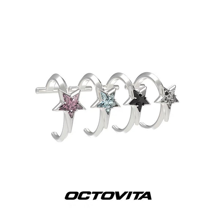 OCTOVITA Sterling Silver No-Piercing Star Lip Clip - Original Unique Design, Trendy Statement Lip Ring