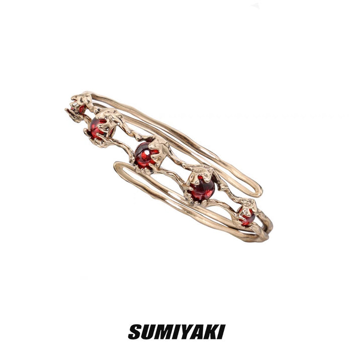 SUMIYAKI Sand Dunes Series Ankora Red Arm Cuff - Sleek and Trendy Accessory for Fall/Winter Outfits ARMBAND