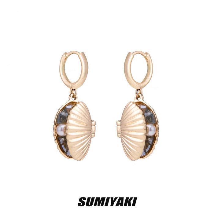 SUMIYAKI Ocean Shell Earrings - Gold Magnetic Design, Openable Luxe Shell Ear Cuffs, Vacation Vibe, New Original Women’s Jewelry