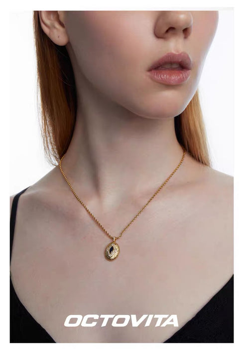 OCTOVITA Romantic Rome Collection Necklace - Original French-Inspired 18K Gold Heart Pendant, Luxe Minimalist Collar Chain