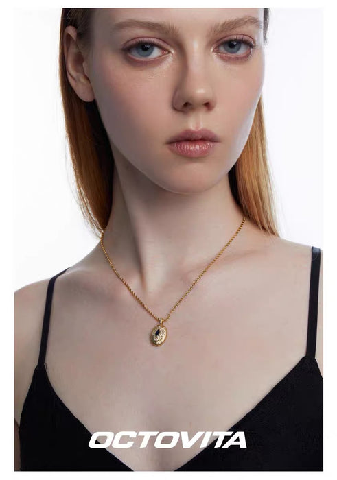 OCTOVITA Romantic Rome Collection Necklace - Original French-Inspired 18K Gold Heart Pendant, Luxe Minimalist Collar Chain