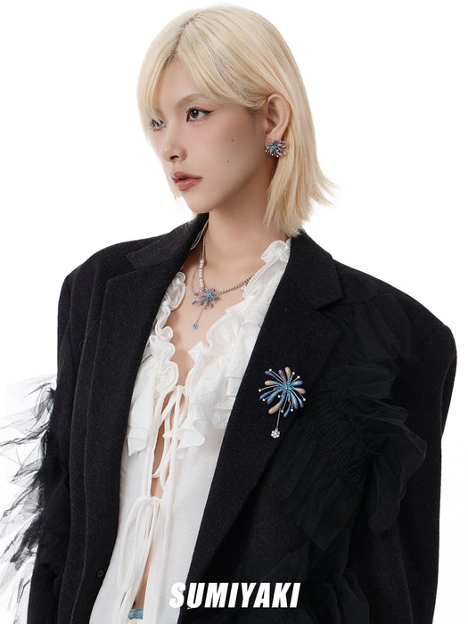 SUMIYAKI Starlight Fireworks Series – Handmade Gradient Firework Pearl Tassel Necklace, Festive & Elegant New Year Jewelry