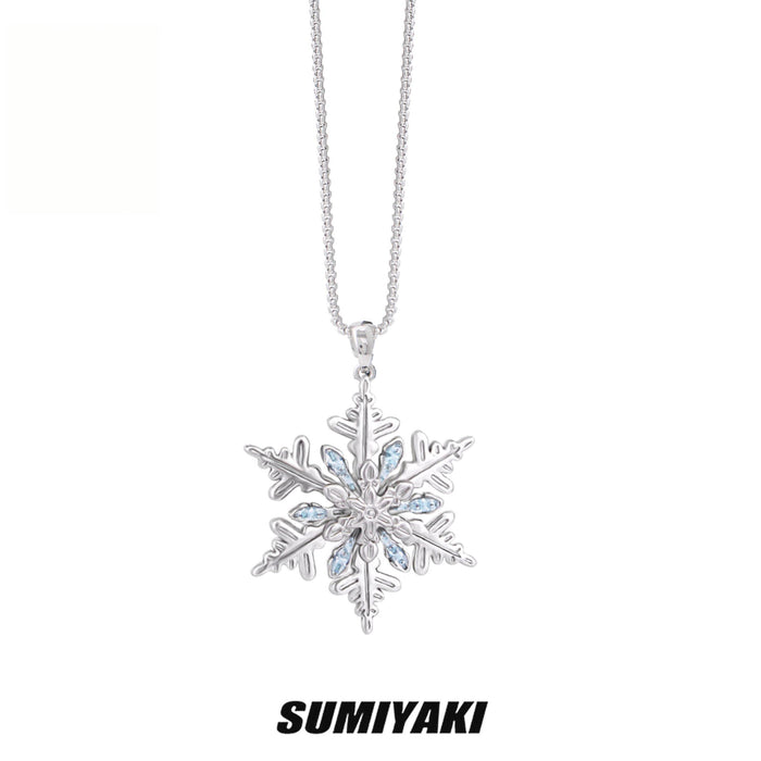 SUMIYAKI Christmas Snowfall Series Snowflake Pendant Necklace – Festive, Sparkling & Elegant Gift Choice