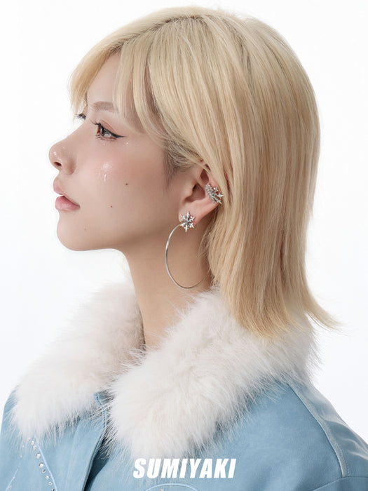 SUMIYAKI Statement Snowflake Hoop Earrings – Trendy, Bold & Sparkling Winter Fashion Accessory