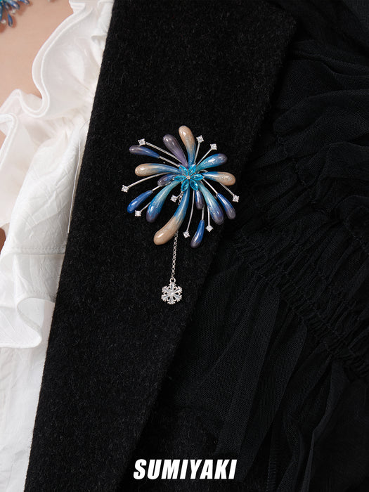 SUMIYAKI Handmade Firework Brooch – Sparkling, Festive & Elegant Holiday Accessory