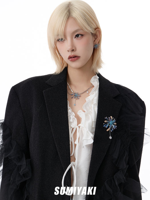 SUMIYAKI Starlight Fireworks Series – Handmade Gradient Firework Pearl Tassel Necklace, Festive & Elegant New Year Jewelry