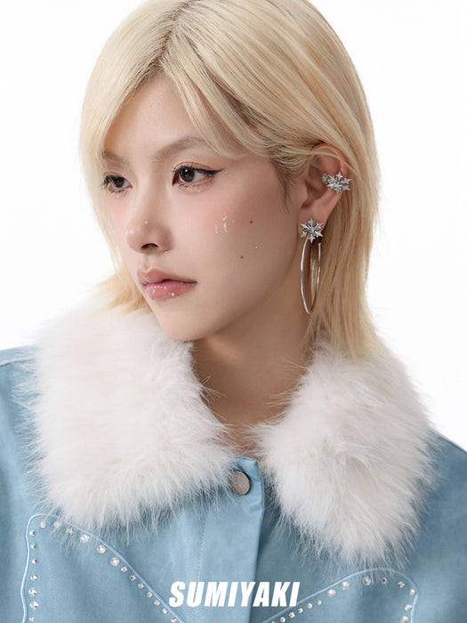 SUMIYAKI Statement Snowflake Hoop Earrings – Trendy, Bold & Sparkling Winter Fashion Accessory
