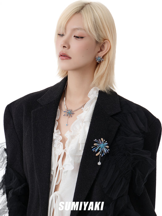 SUMIYAKI Starlight Fireworks Series – Handmade Gradient Firework Pearl Tassel Necklace, Festive & Elegant New Year Jewelry