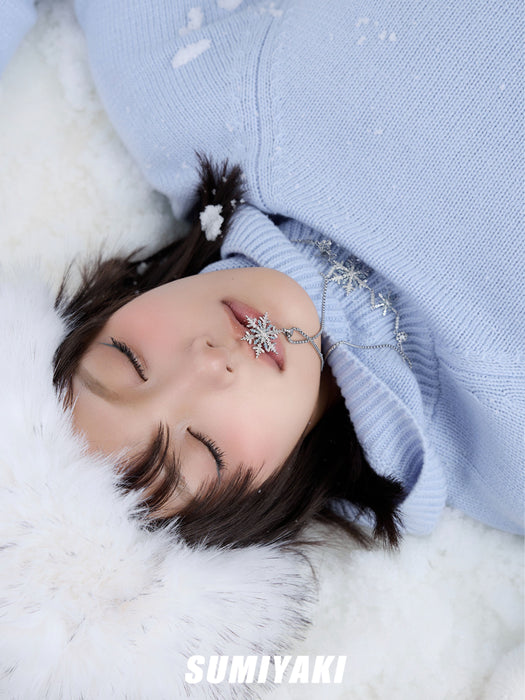 SUMIYAKI Christmas Snowfall Series Snowflake Choker Necklace – Dainty, Festive & Elegant Holiday Jewelry Gift