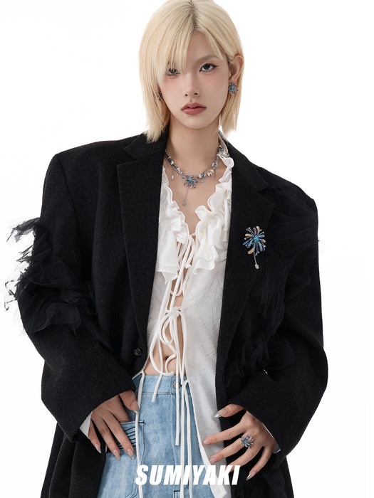 SUMIYAKI Handmade Gradient Firework Double-Layer Beaded Tassel Necklace – Sparkling, Dainty & Festive Statement Jewelry