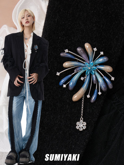 SUMIYAKI Handmade Firework Brooch – Sparkling, Festive & Elegant Holiday Accessory
