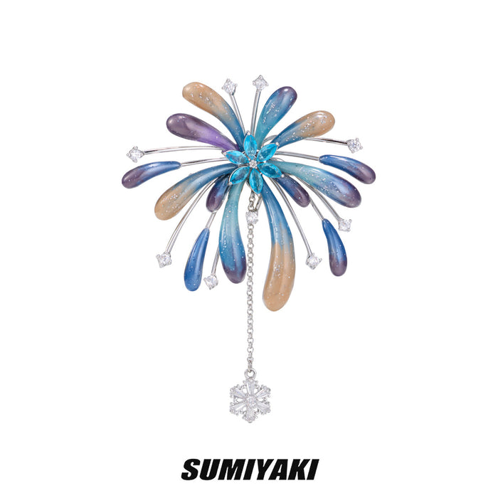 SUMIYAKI Handmade Firework Brooch – Sparkling, Festive & Elegant Holiday Accessory