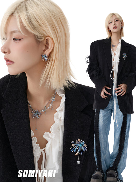 SUMIYAKI Handmade Firework Brooch – Sparkling, Festive & Elegant Holiday Accessory