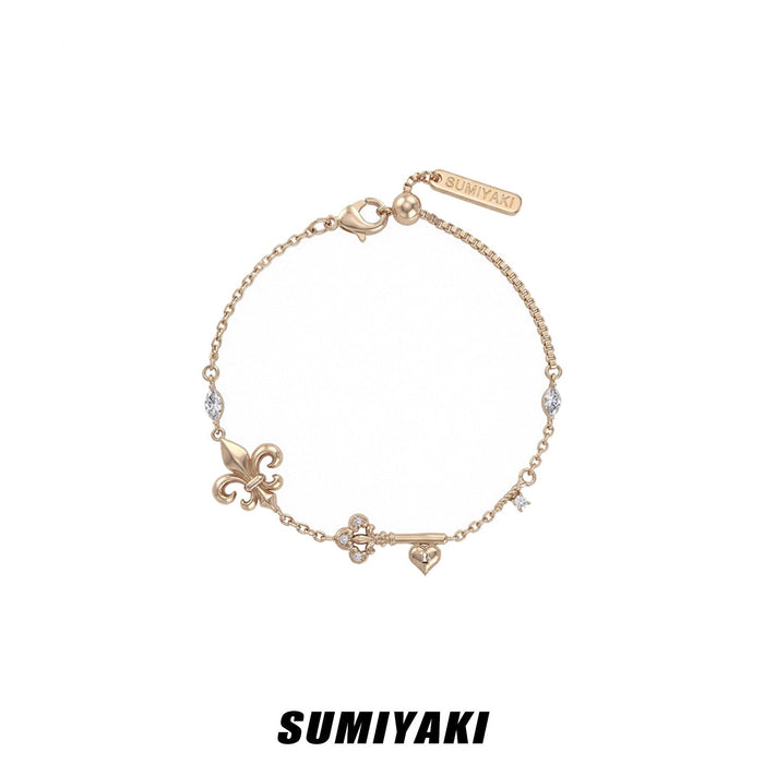 SUMIYAKI Love Lock Collection Pearl Bracelet – Adjustable Slider Bracelet, Elegant Romantic Jewelry