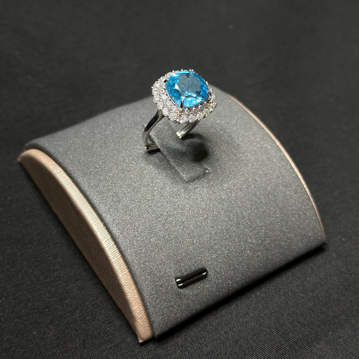 Natural Swiss blue topaz ring