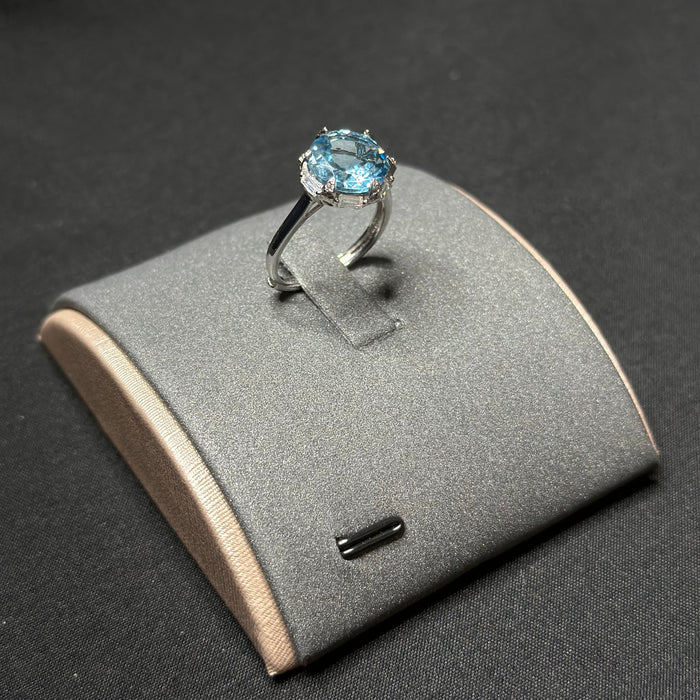 Natural blue topaz ring