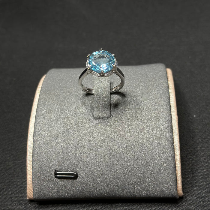 Natural blue topaz ring