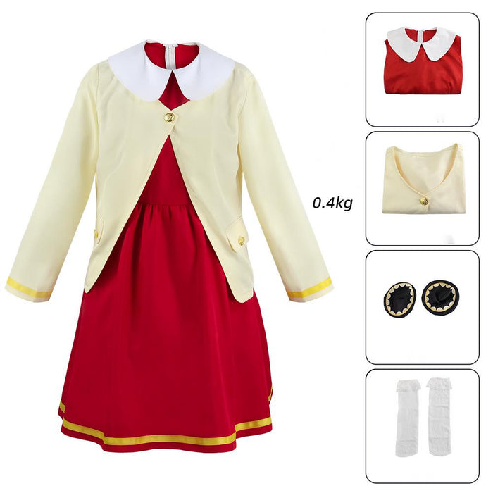 SPY×FAMILY:  Anya Forger Cosplay Costume （Red&Yellow）