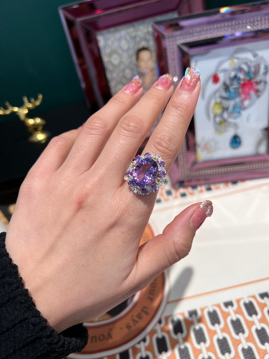 Natural amethyst ring