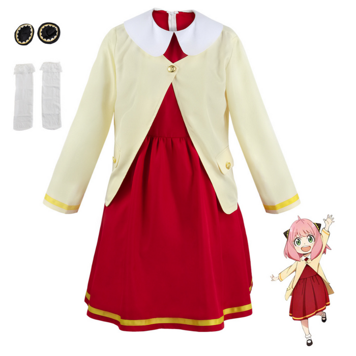 SPY×FAMILY:  Anya Forger Cosplay Costume （Red&Yellow）