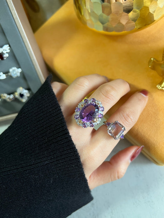 Natural amethyst ring