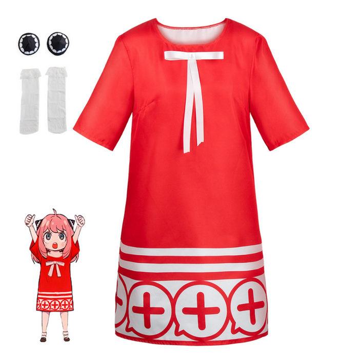 SPY×FAMILY:  Anya Forger Cosplay Costume （Red）