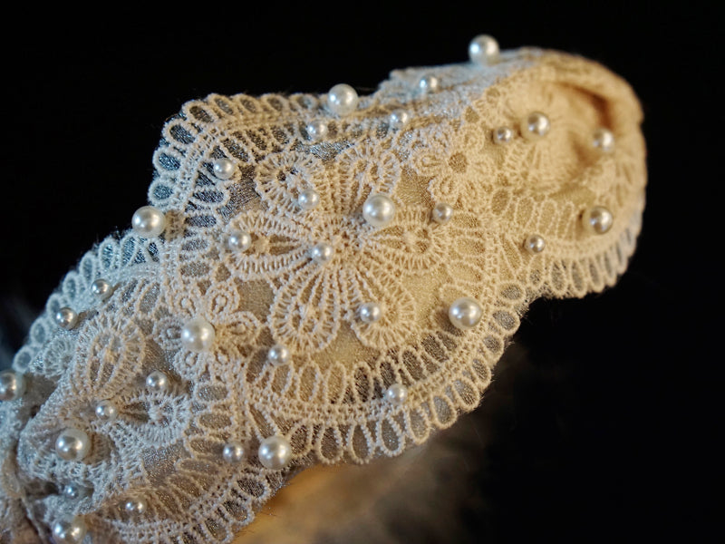 Vintage Feather Lace Headband