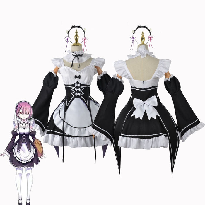 Re:Zero Starting Life in Another World Ram Rem Cosplay Costume