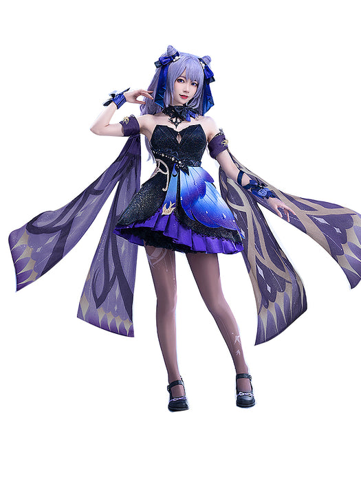 Genshin Impact KeQing Skirt Cosplay Costume/Wig