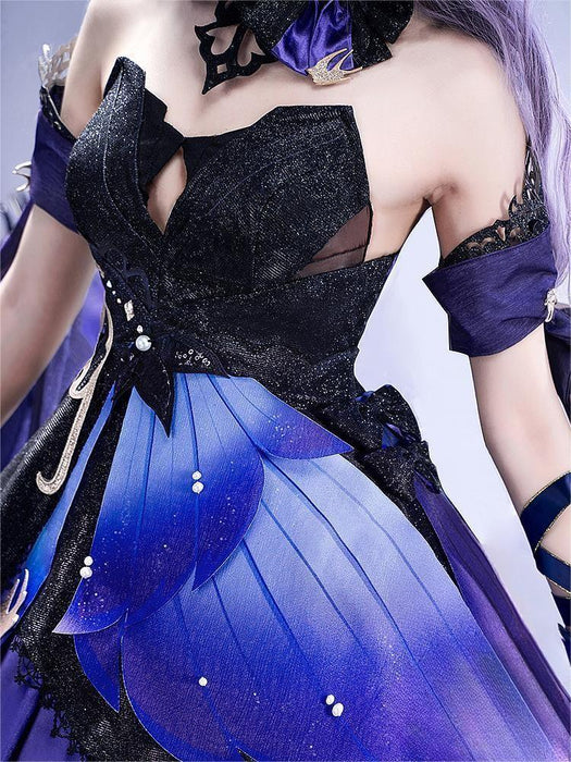 Genshin Impact KeQing Skirt Cosplay Costume/Wig