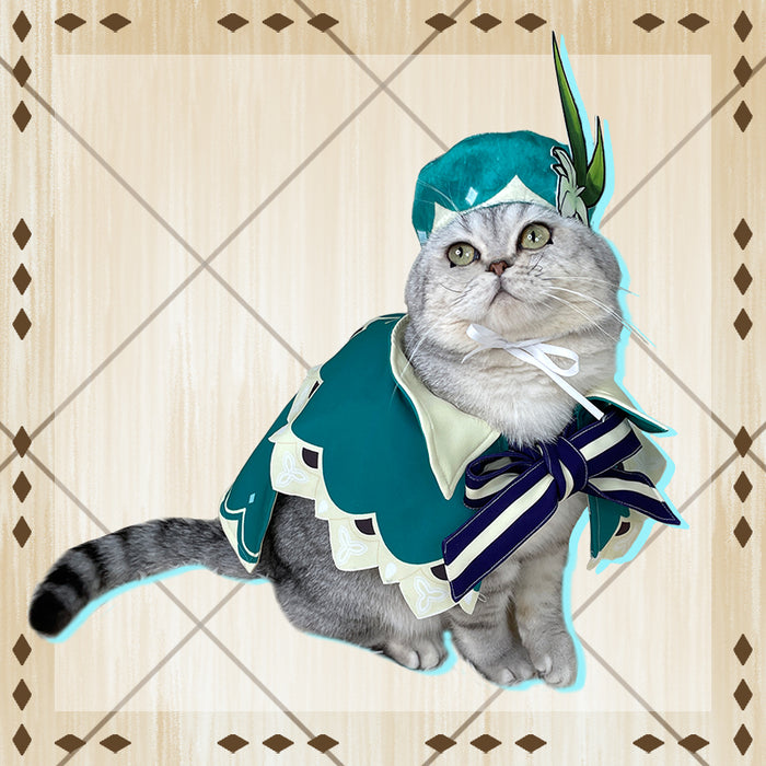 Genshin Venti Cos For Pets (clothes+hat)