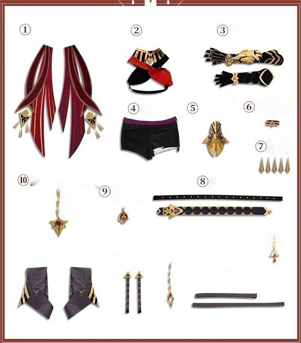 Genshin Impact Dehya Cosplay Costume/Wig