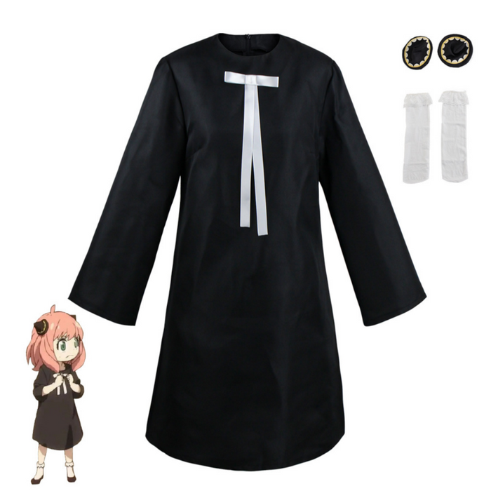 SPY×FAMILY:  Anya Forger Cosplay Costume (Black）