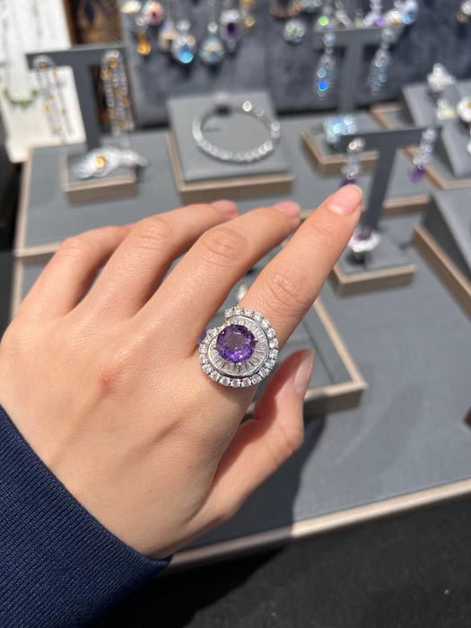 Natural amethyst ring