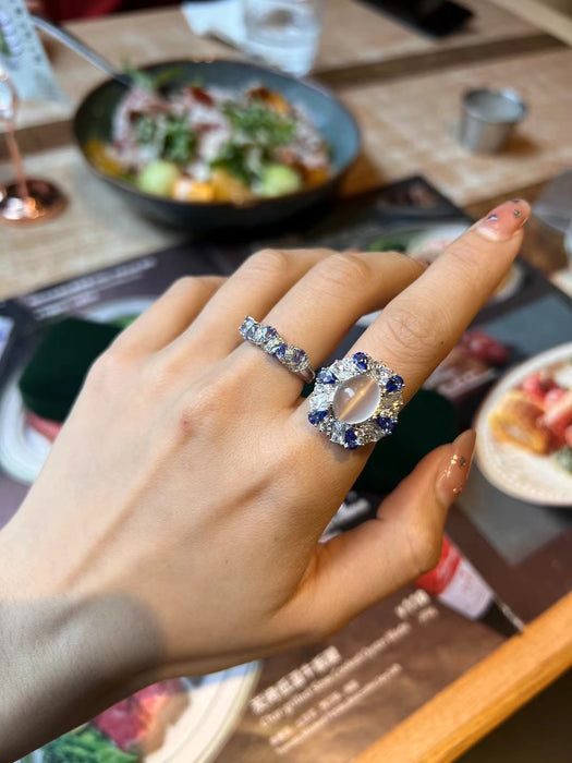 Three style moonstone ring