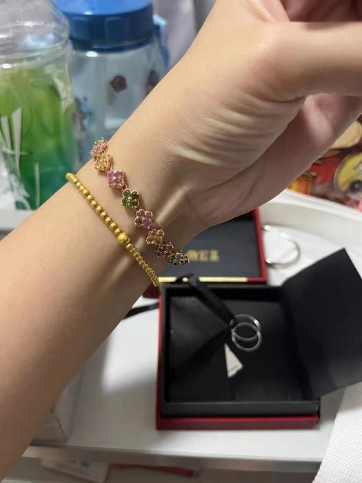 Natural color tourmaline bracelet