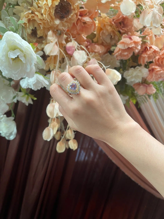 Natural lavender stone ring