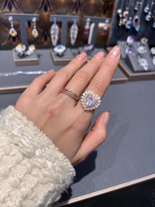 Natural lavender stone ring