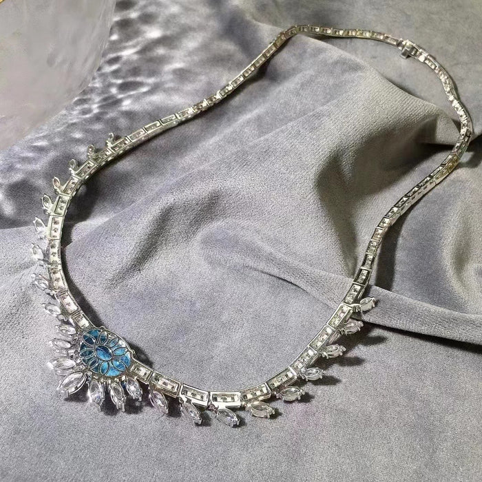 Natural Swiss blue Topaz necklace