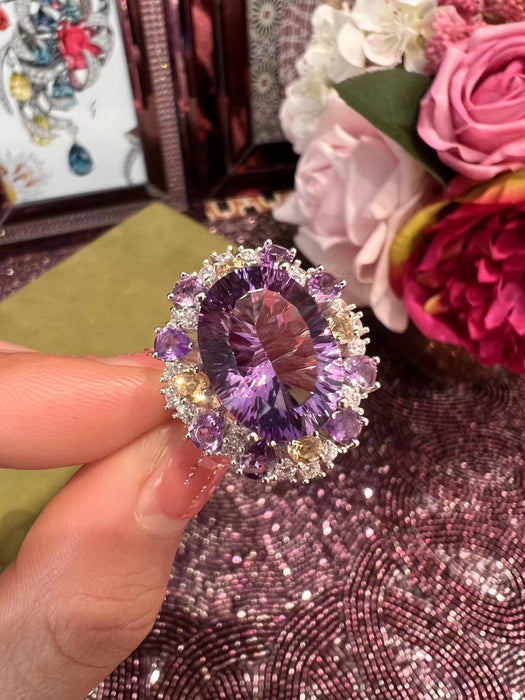 Natural amethyst ring