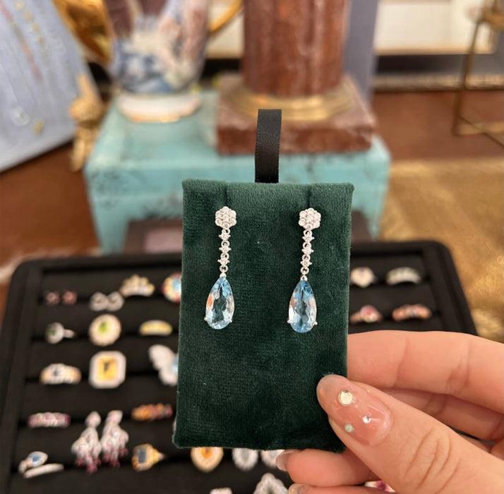 Natural blue Topaz earrings