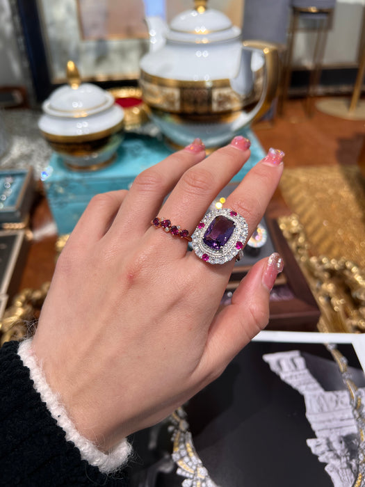 Natural amethyst ring