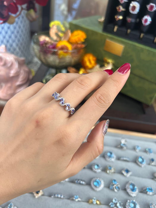 Natural light blue Tanzanite ring series