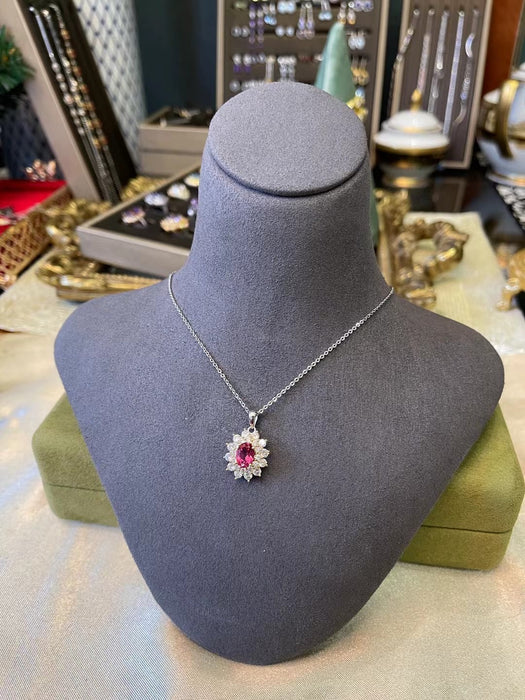 Natural pink Topaz necklace