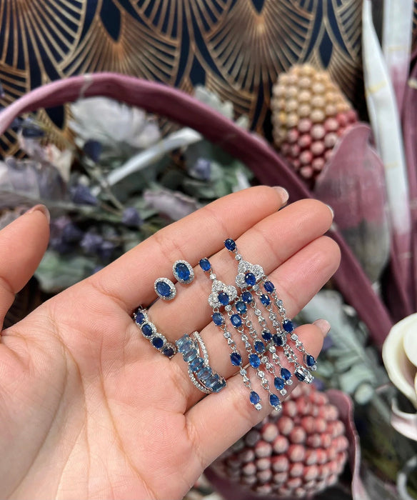 Natural sapphire earrings series