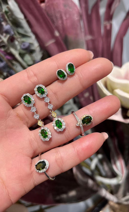 Natural green Tsavorite earrings