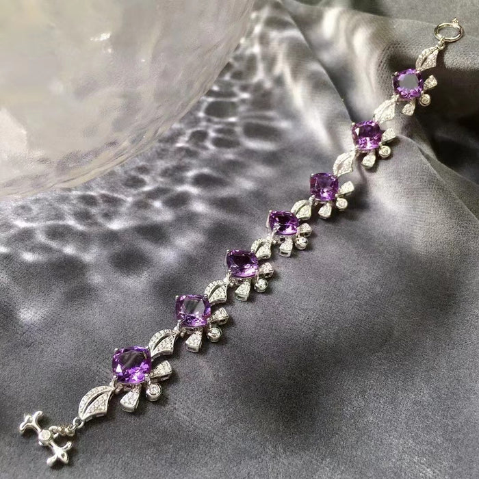 Natural amethyst necklace bracelet