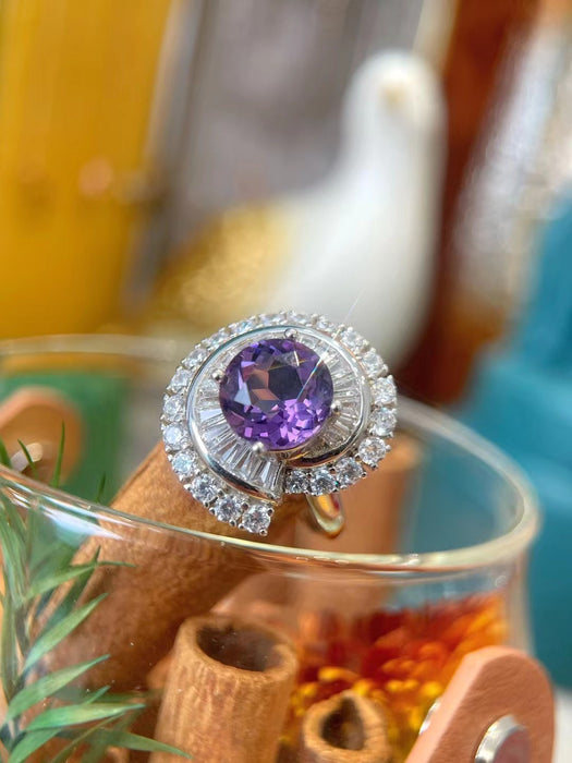 Natural amethyst ring