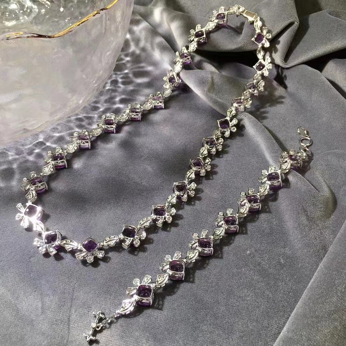 Natural amethyst necklace bracelet